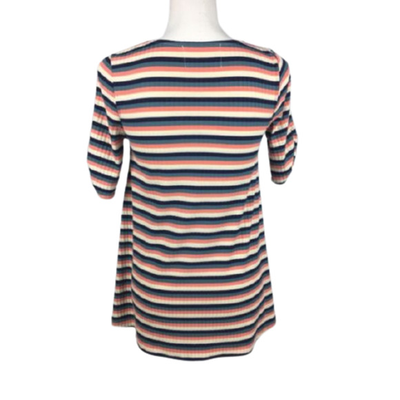 Anthropologie Puella Cosima Striped Ribbed Textured Tunic Top Women's Size XS - Picture 3 of 8